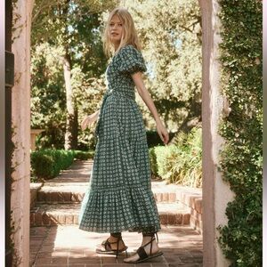 THE GREAT. The Dakota Dress - Palm Leaf Bandana Floral size 0